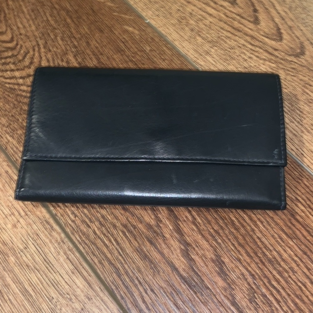 Bacci Black Leather Trifold Wallet